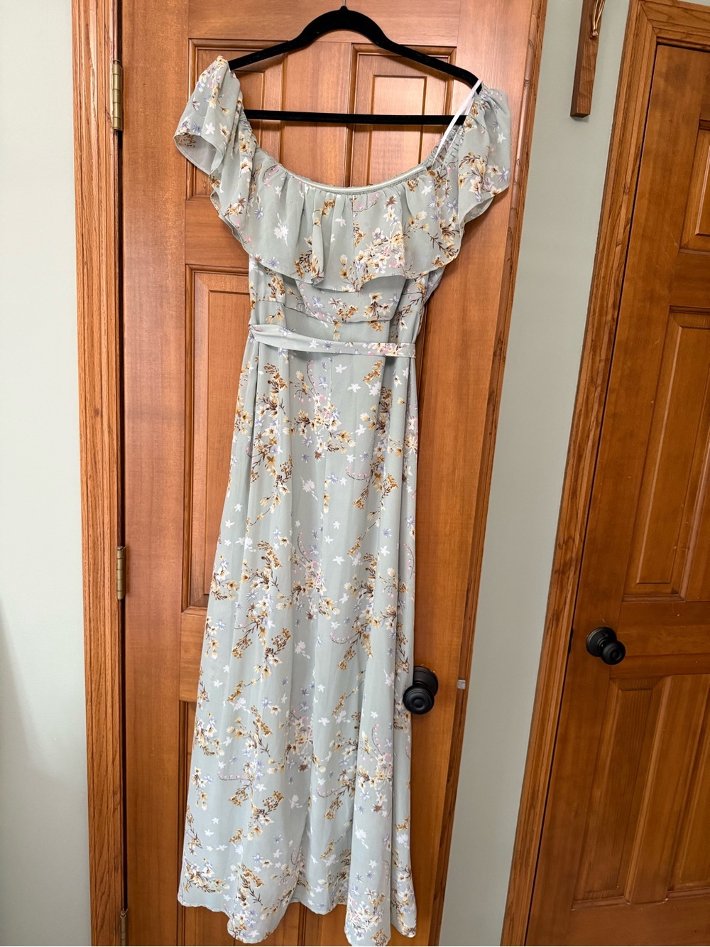Lulus Floral Off-the-Shoulder Midi Dress – Size XL - Picture 3 of 4